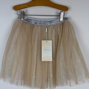 Hannah Banana Girls NWT Gold Lurex Illusion Tulle Skirt Size 12